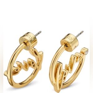 Kurt Geiger Love Script Hoop Earrings